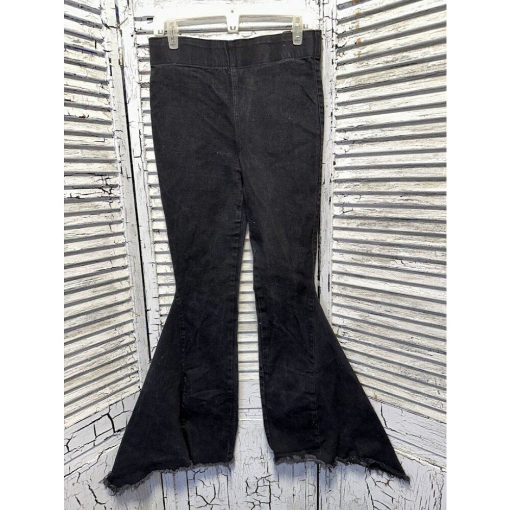 Black L&B Stretchy Denim Bell Bottom Jeans Size Large